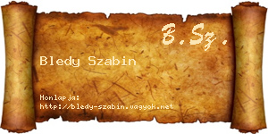 Bledy Szabin névjegykártya
